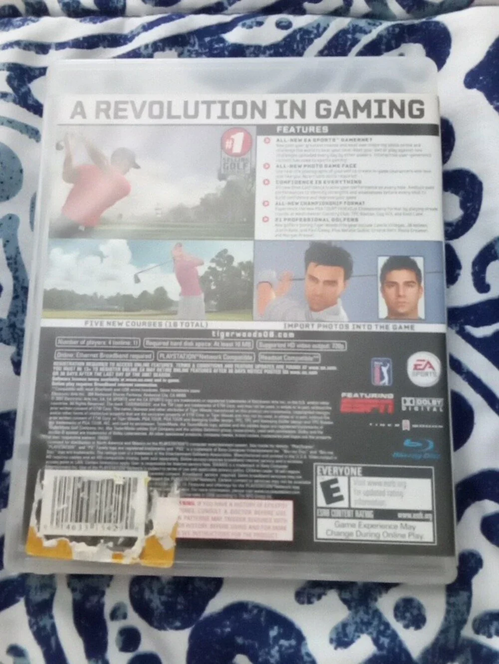 Tiger Woods PGA Tour 08 (PlayStation 3) - Red/White Cover